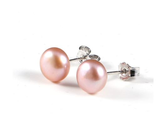 Natural Freshwater Pearl Stud Earrings with Gift Bag