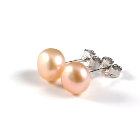 Natural Freshwater Pearl Stud Earrings with Gift Bag