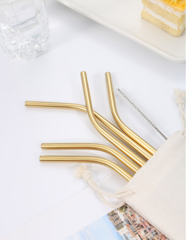 Stainless Steel Straws and Brush Set for Tumblers ( choose color )