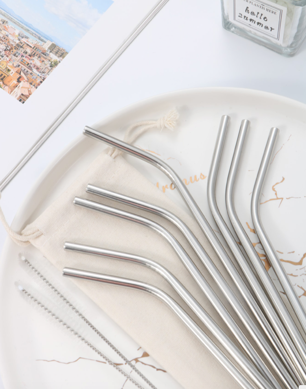 Stainless Steel Straws and Brush Set for Tumblers ( choose color )