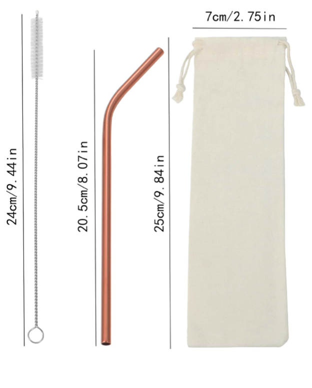 Stainless Steel Straws and Brush Set for Tumblers ( choose color )