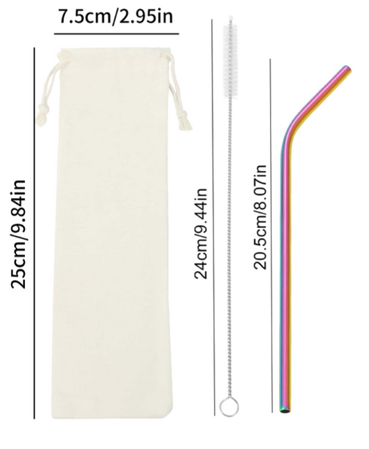 Stainless Steel Straws and Brush Set for Tumblers   (  choose color   )