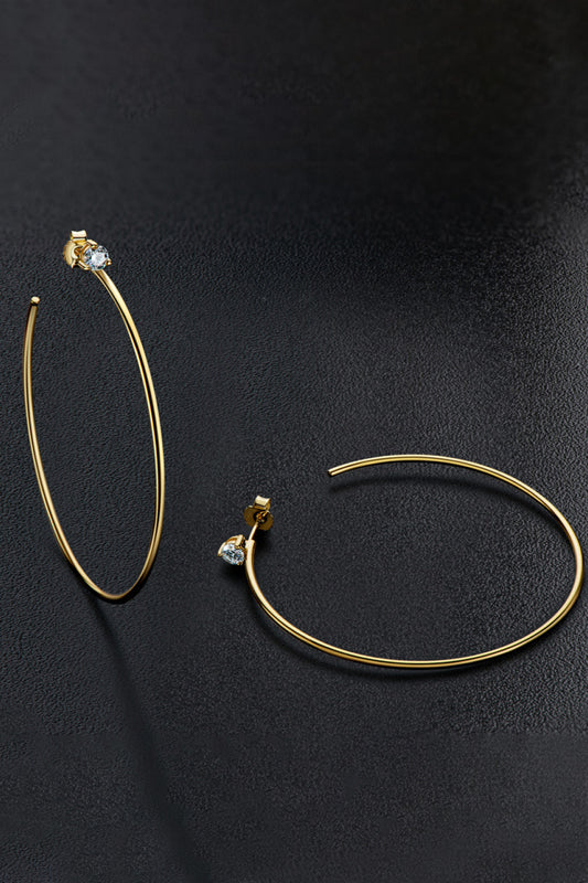 925 Sterling Silver  Moissanite  Hoop  Earrings