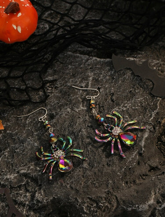 Spider 🕷️ Oil Spill Crystal Earrings