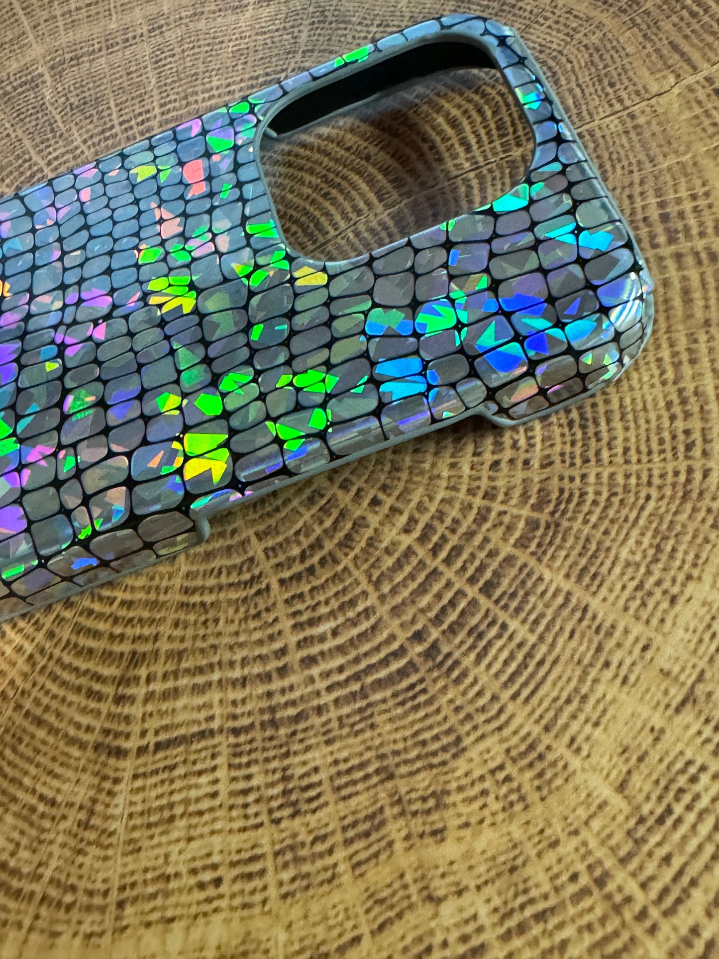 Holographic iPhone 14 Shiny Mermaid Pattern Multicolor TPU Hard Shell Case