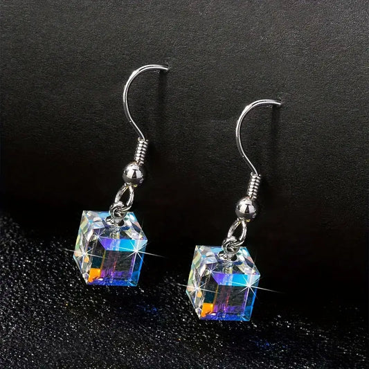 Austrian Crystal Mosaic Stainless Steel  Earrings