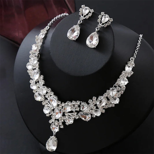 Cubic Zirconia White   ~  Two piece set Jewelry Set