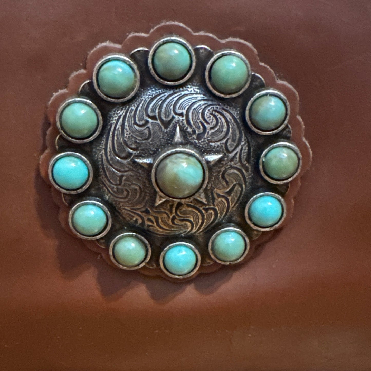 Montana West Trinity Ranch Ranch Genuine Leather Shoulder Handbag- Coffee Brown