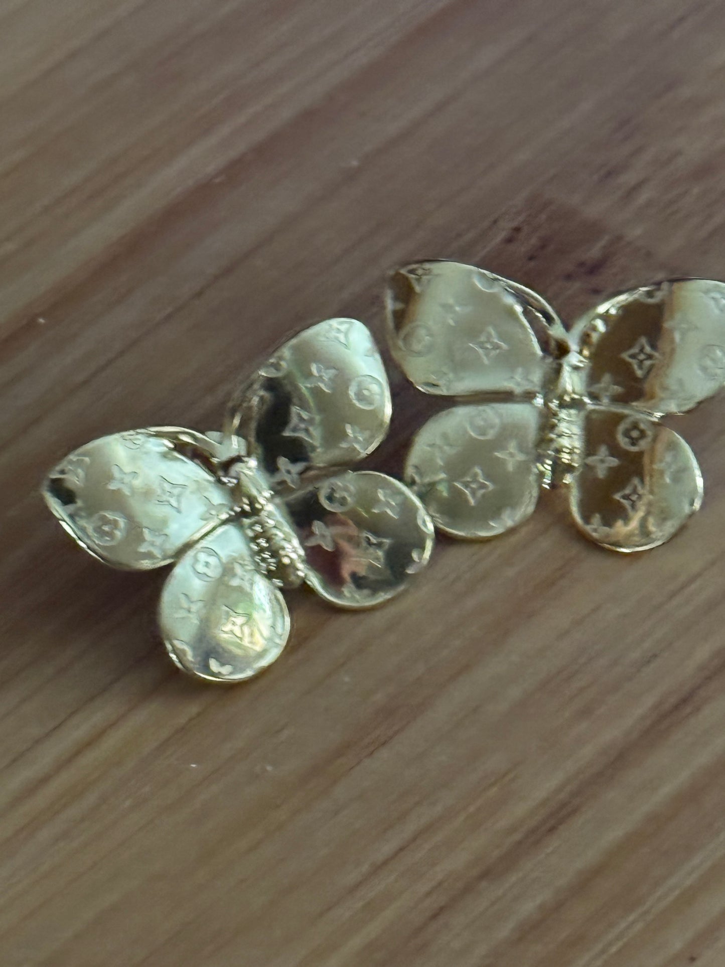 Stainless Steel Butterfly Gold Stud Post Back Earrings