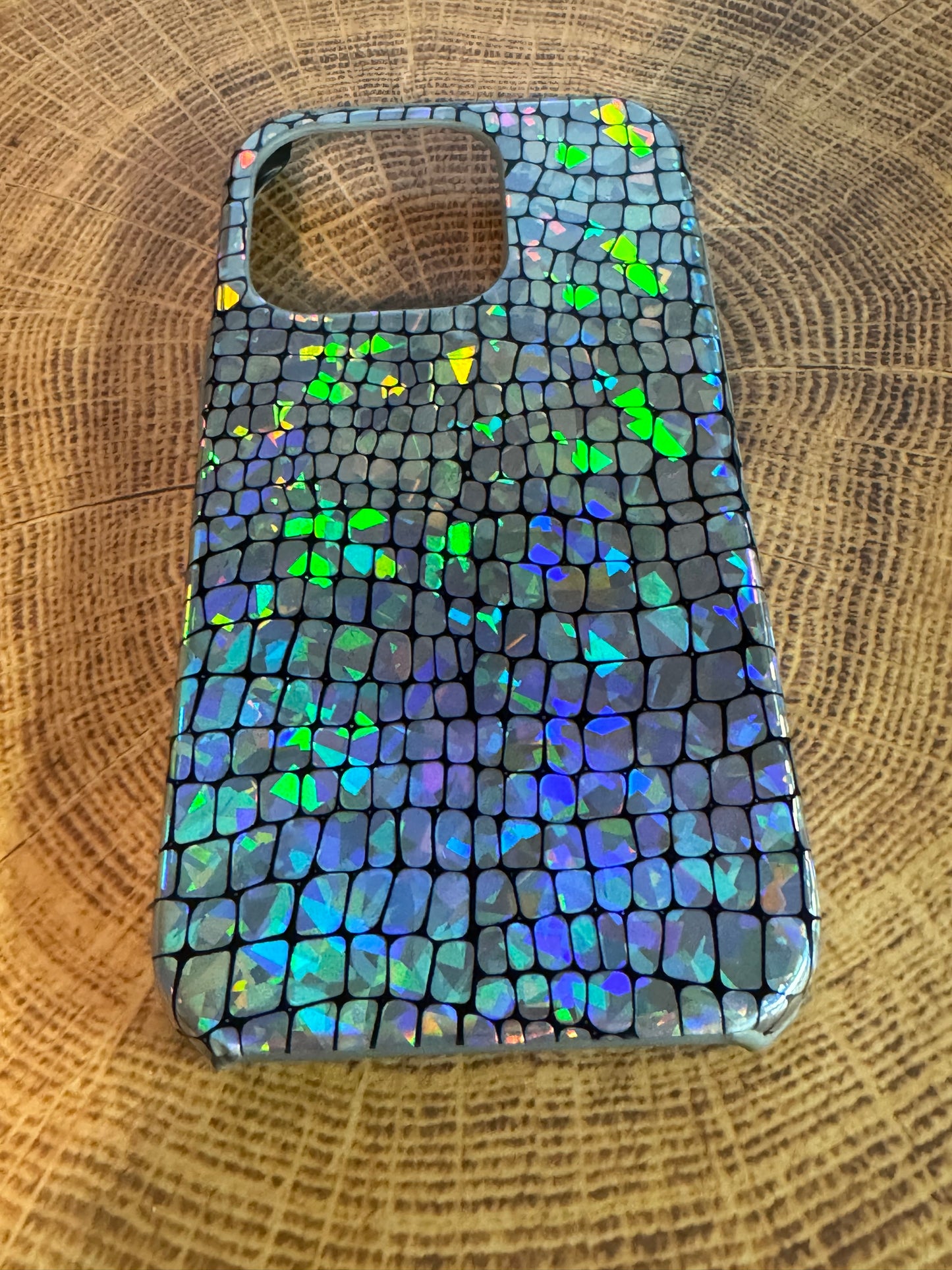 Holographic iPhone 14 Shiny Mermaid Pattern Multicolor TPU Hard Shell Case
