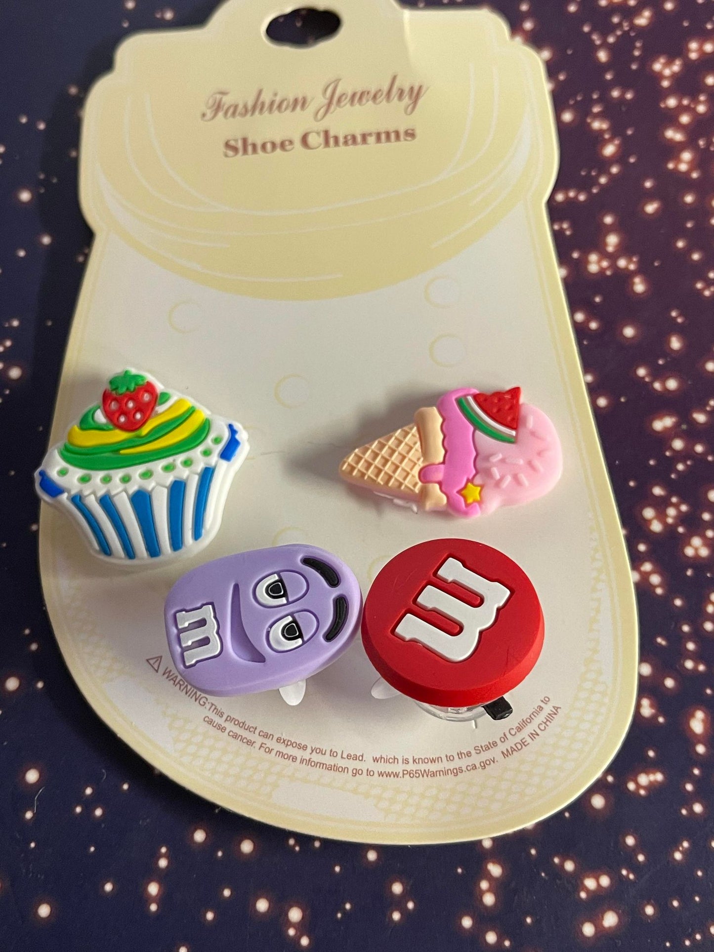 Ice Cream Cupcake Shoe Charms  Light up ~ Shoe Accessories