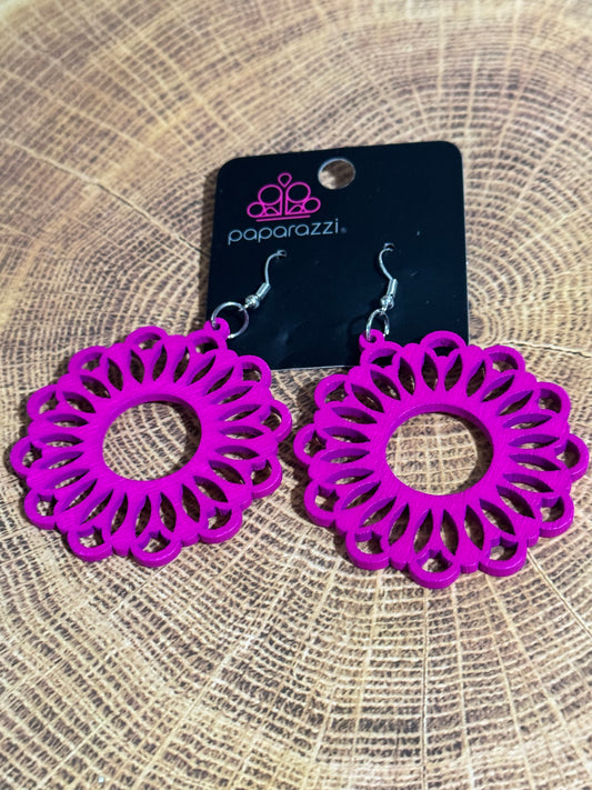Paparazzi Dominican Daisy Pink Earring