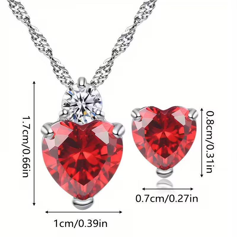 Elegant Cubic Zirconia Earrings and Necklace Set  ( Pre Order )