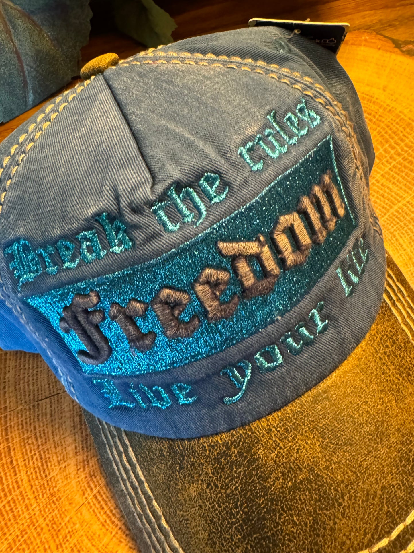 Unisex Freedom Denim Baseball Hat Cap