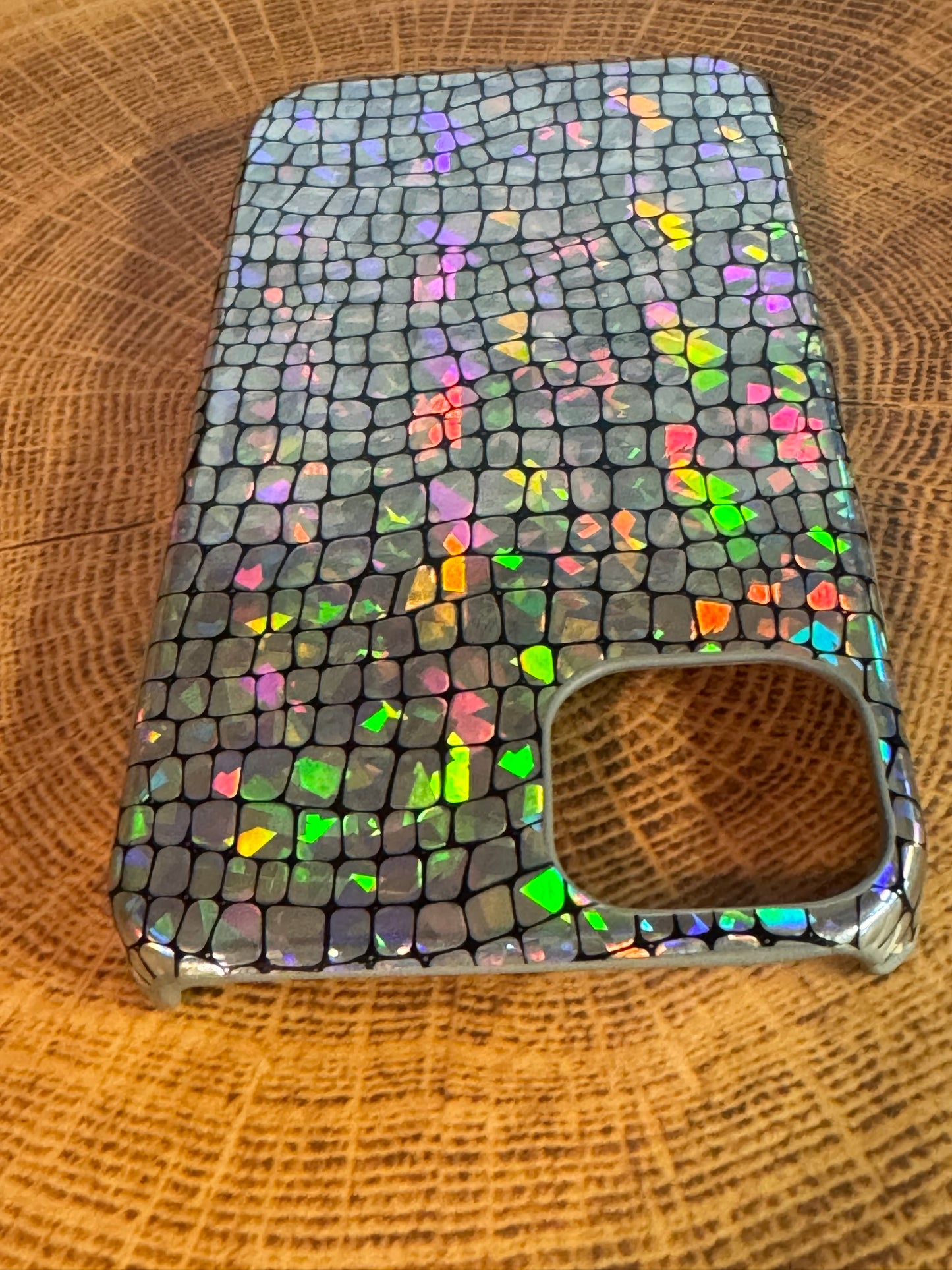 Holographic iPhone 14 Shiny Mermaid Pattern Multicolor TPU Hard Shell Case