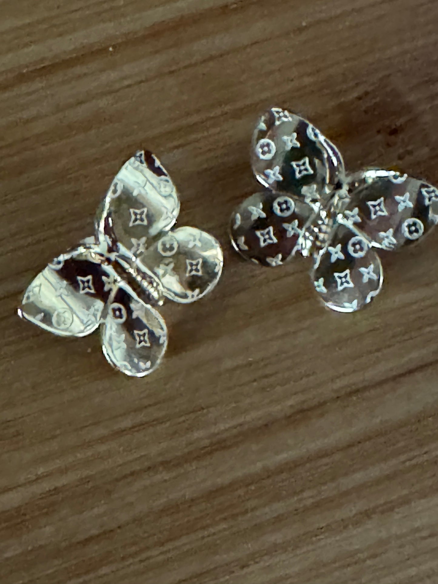 Stainless Steel Butterfly Gold Stud Post Back Earrings