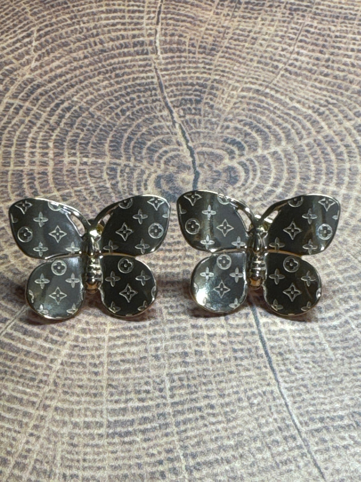 Stainless Steel Butterfly Gold Stud Post Back Earrings
