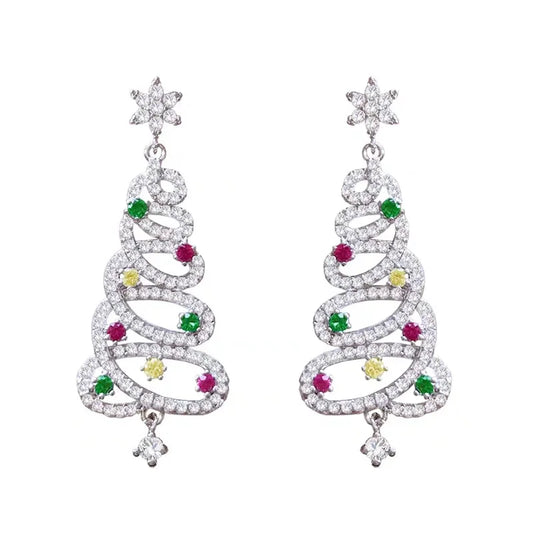 Christmas Tree Multicolor Stud Post Earrings