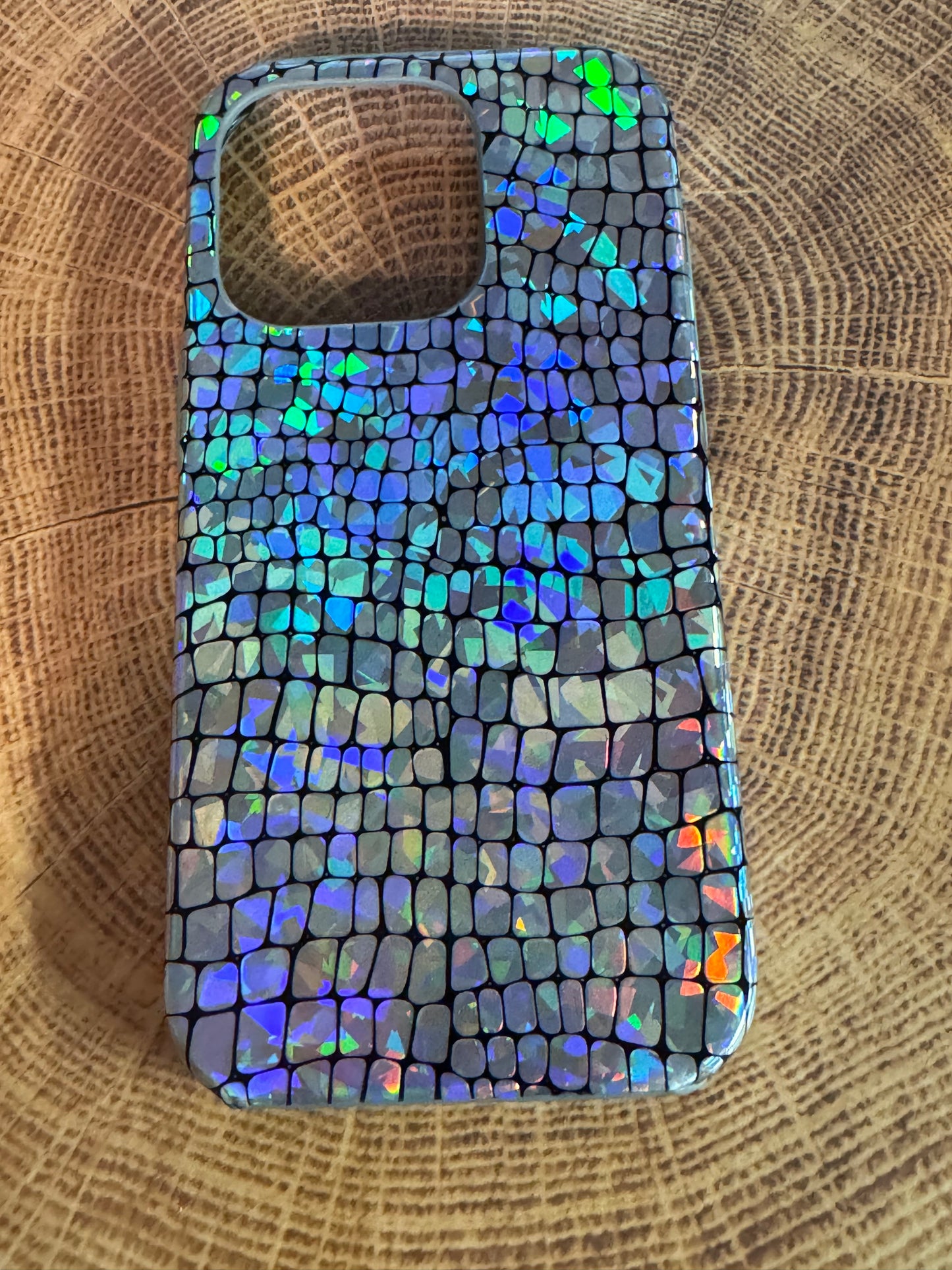 Holographic iPhone 14 Shiny Mermaid Pattern Multicolor TPU Hard Shell Case