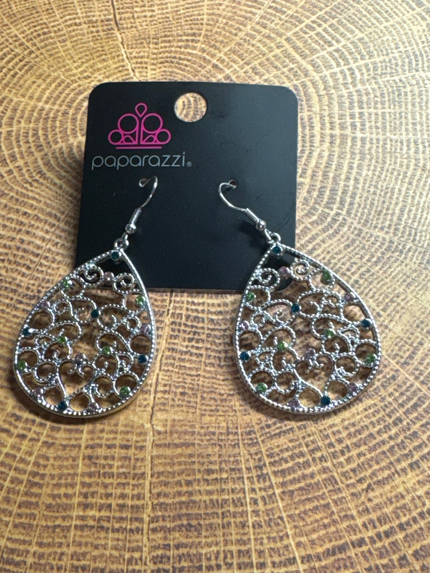 Paparazzi Midnight Carriage Multicolor Earrings