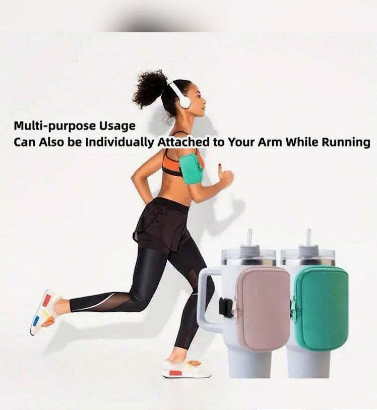 Mint Green Tumbler Cup Holder Bag
