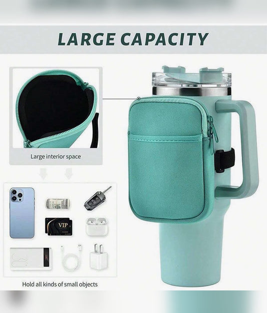 Mint Green Tumbler Cup Holder Bag