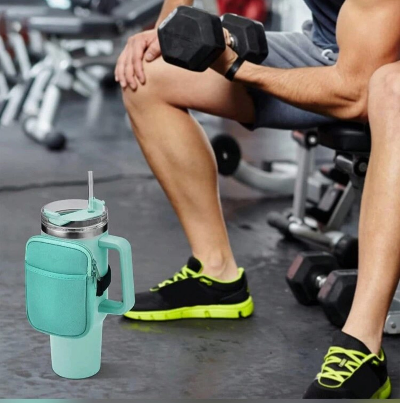 Mint Green Tumbler Cup Holder Bag