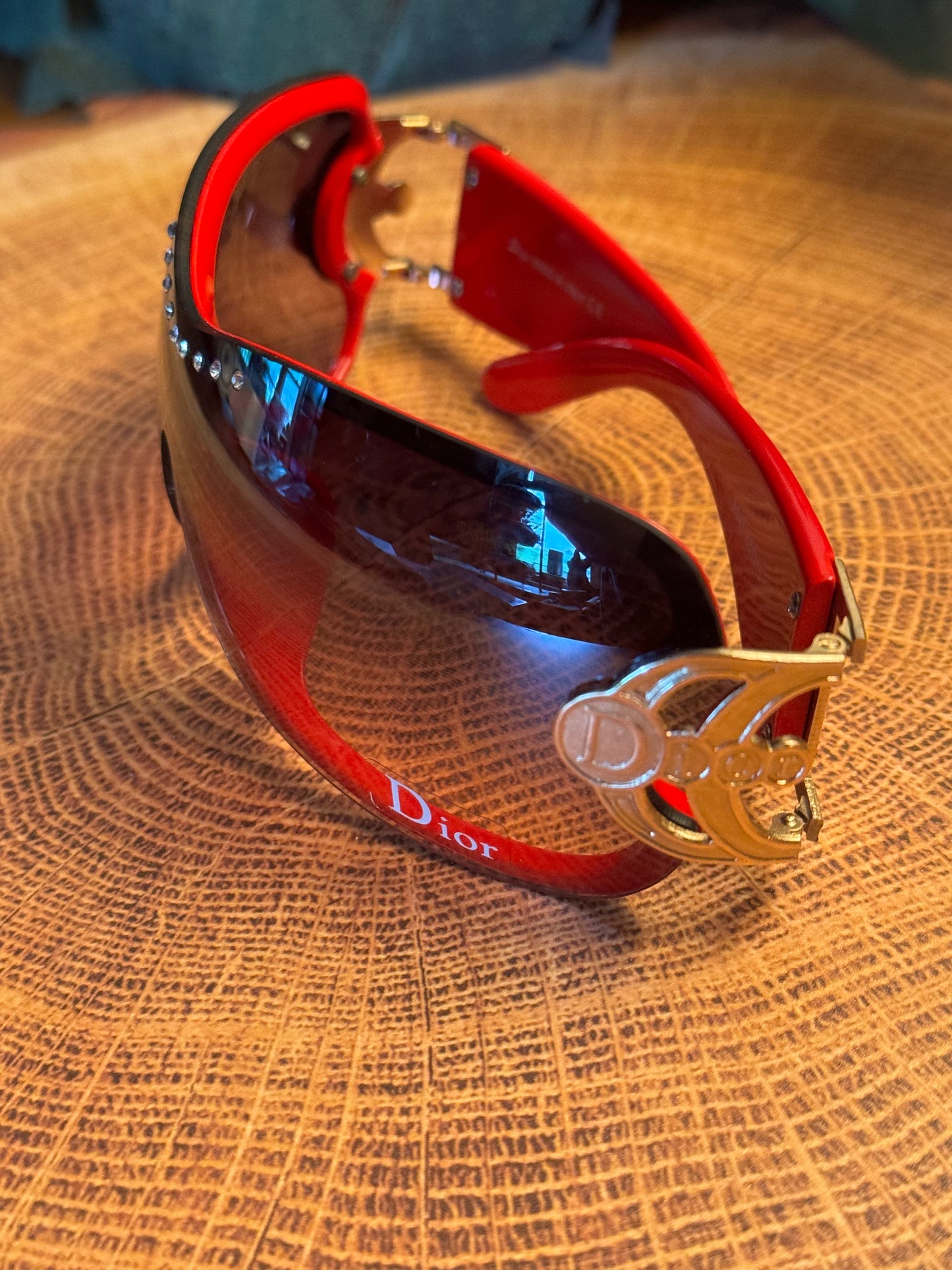 Luxury Red Rhinestone Sunglasses