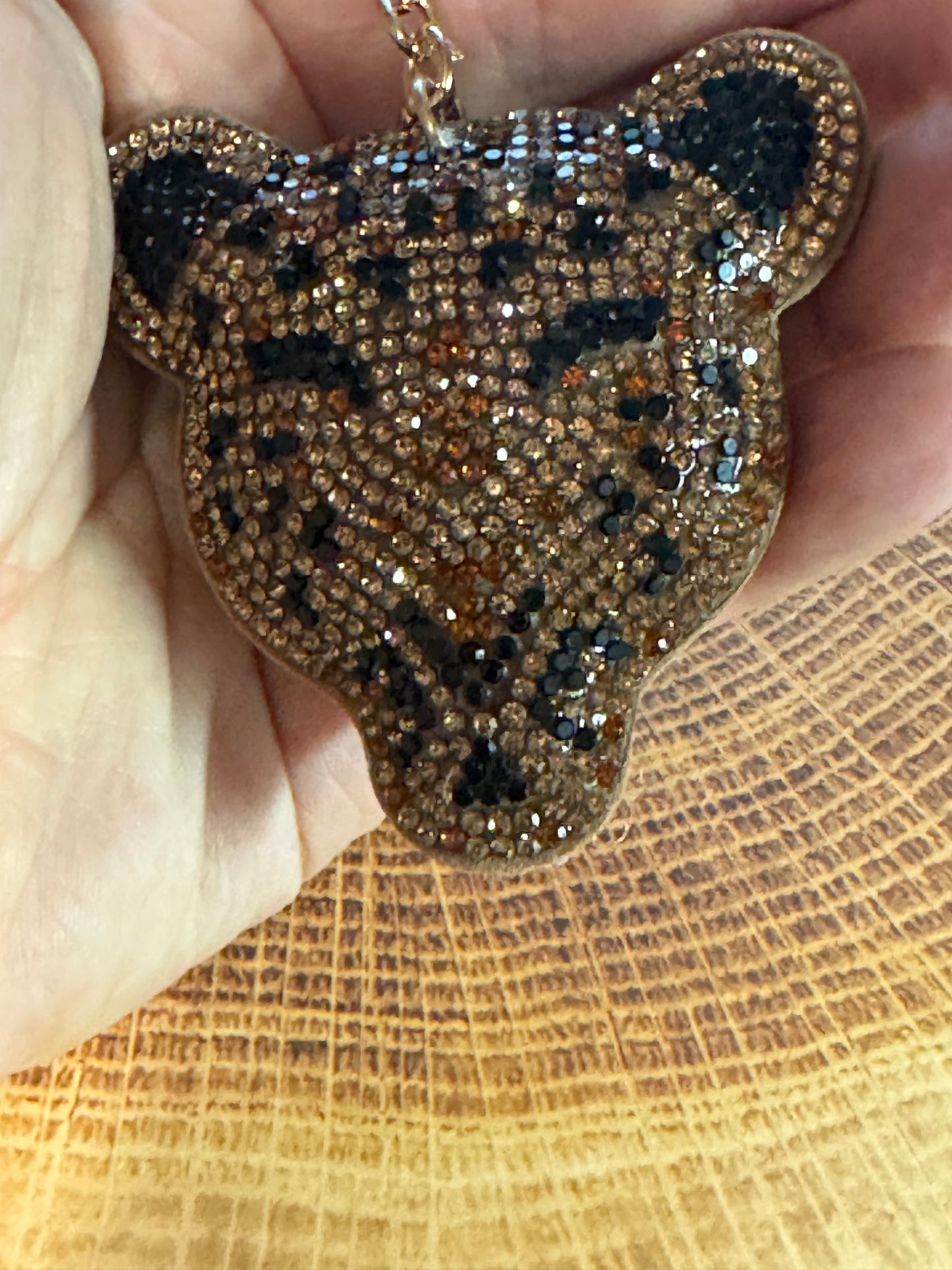 Crystal Leopard Multicolored Rhinestone Key Chain