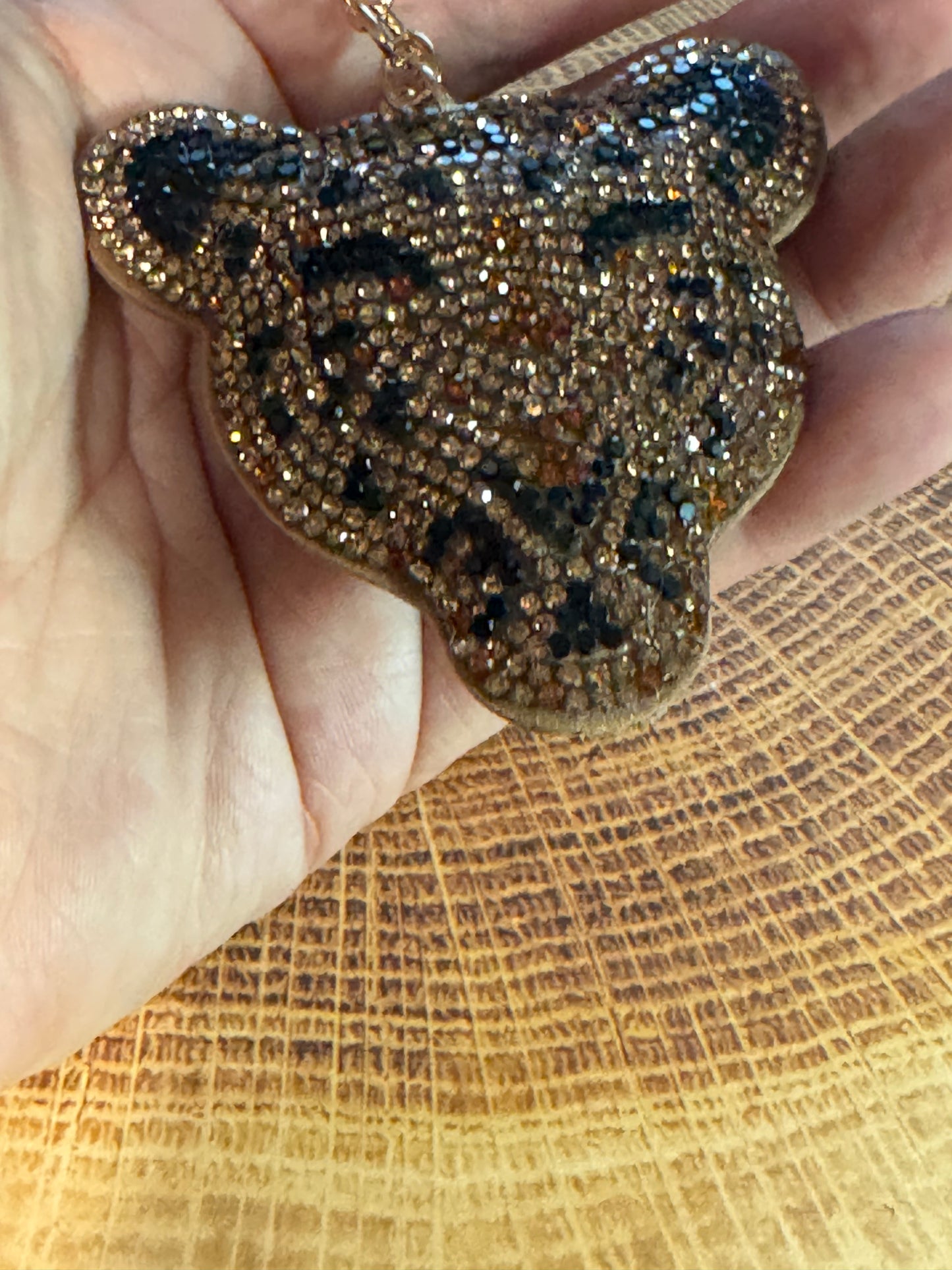 Crystal Leopard Multicolored Rhinestone Key Chain