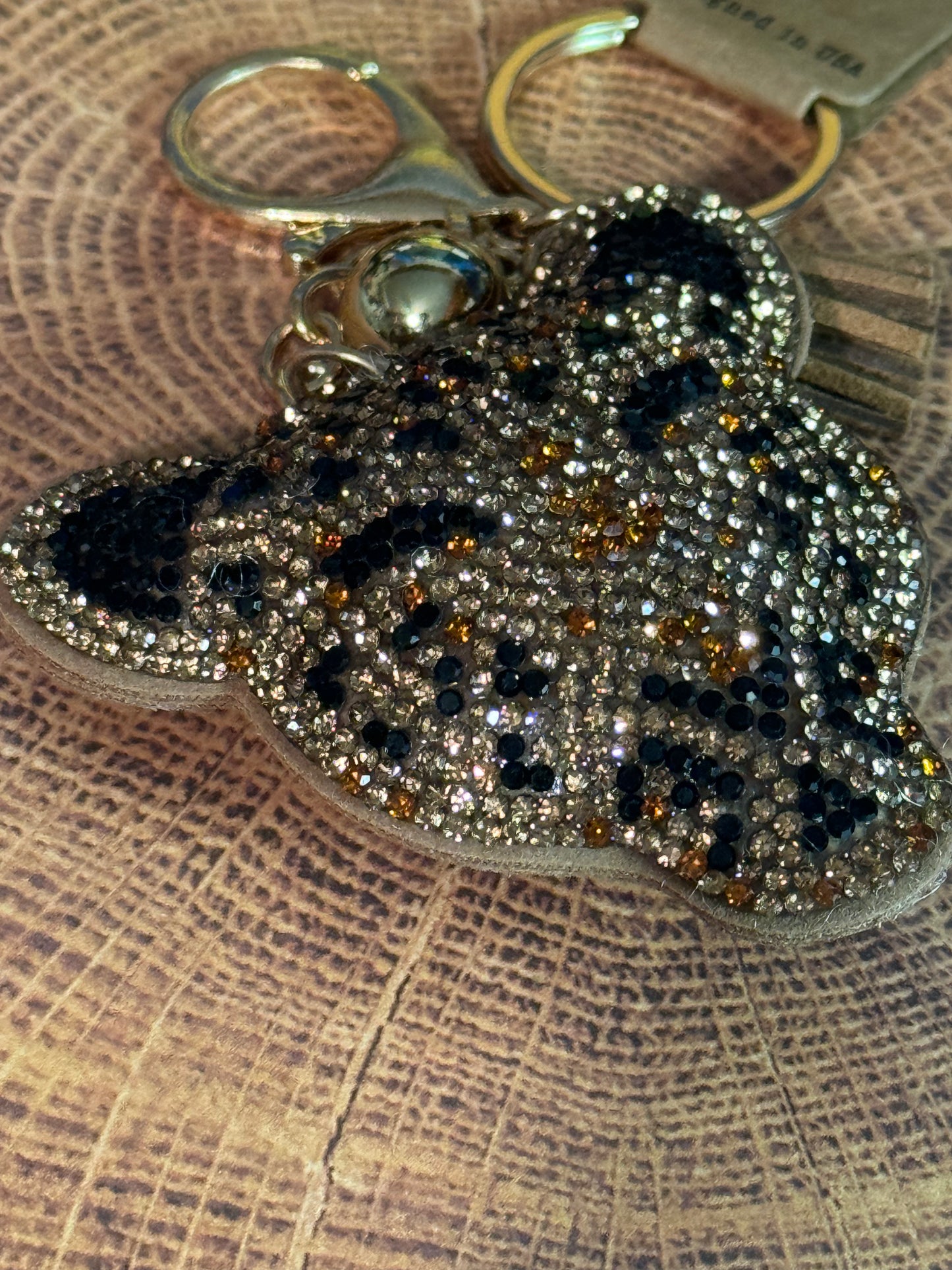 Crystal Leopard Multicolored Rhinestone Key Chain