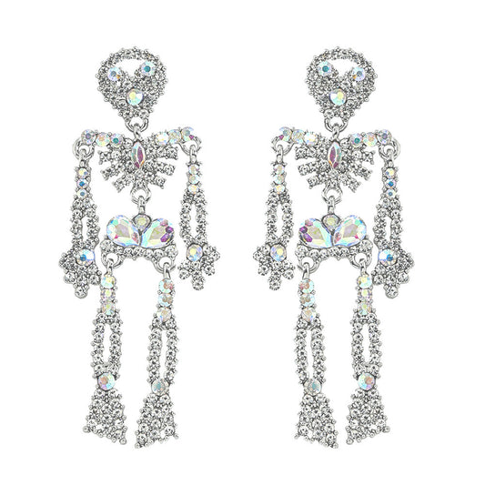 Halloween Skeleton  Iridescent Post Back   Earrings