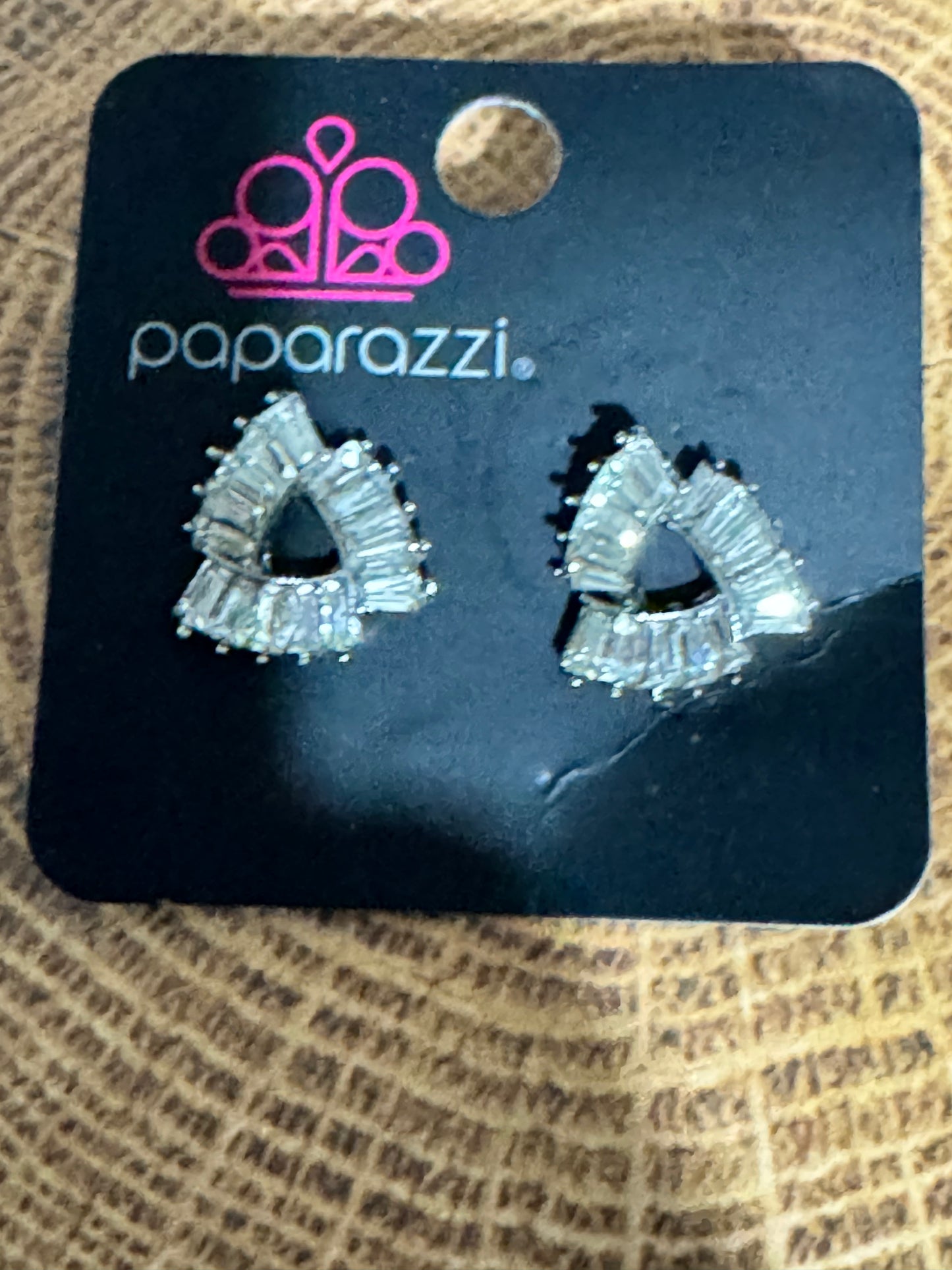 Paparazzi Renegade Shimmer White Post Earrngs