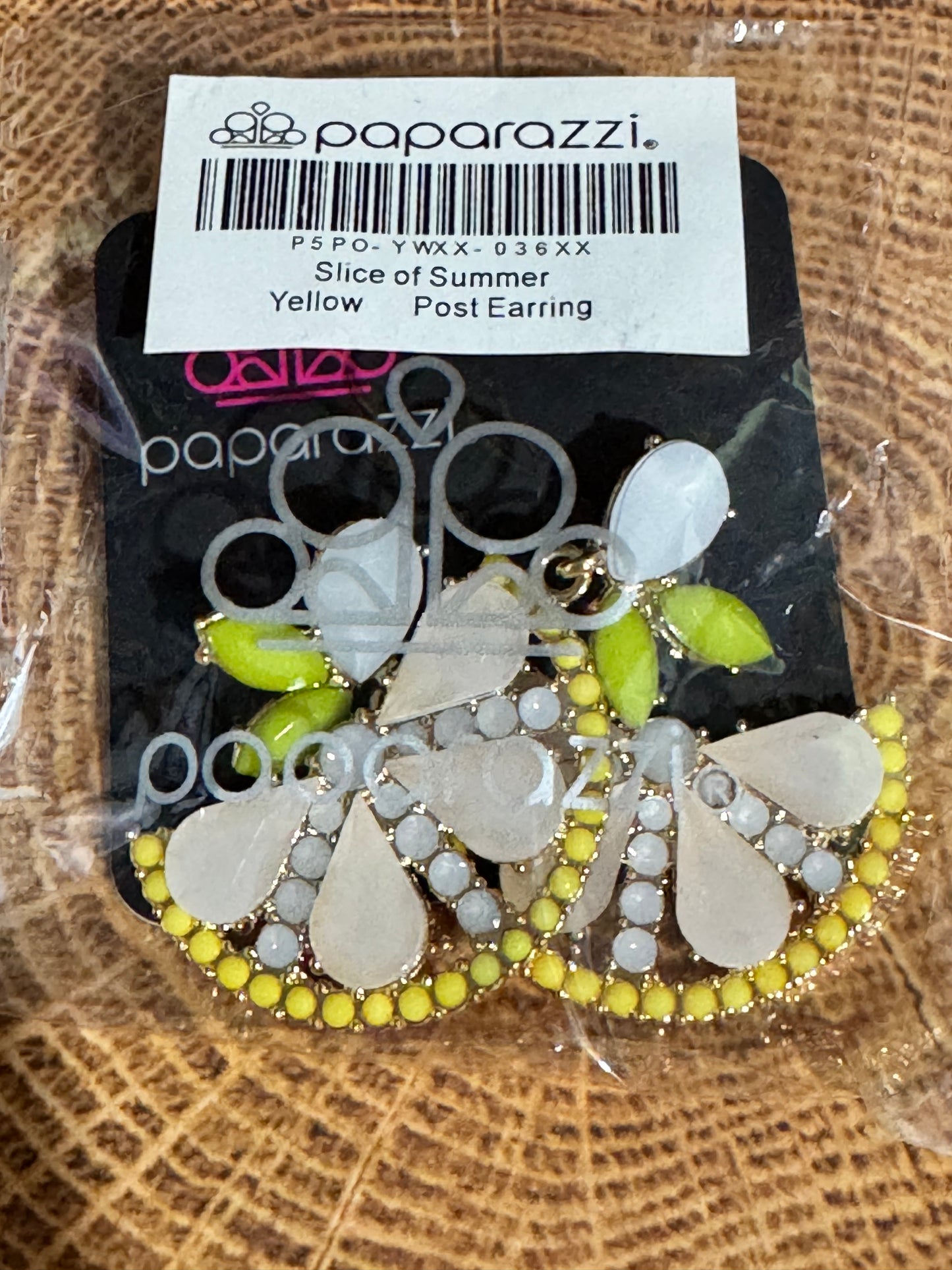 Paparazzi Slice of Summer Yellow Earrings