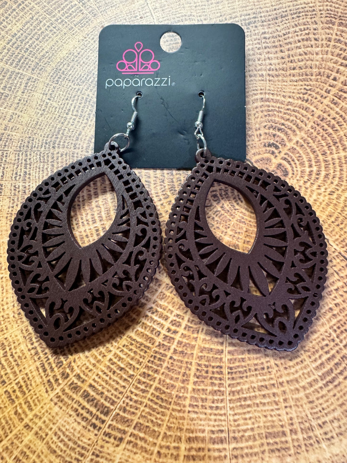 Paparazzi Coachella Gardens BROWN Earrings