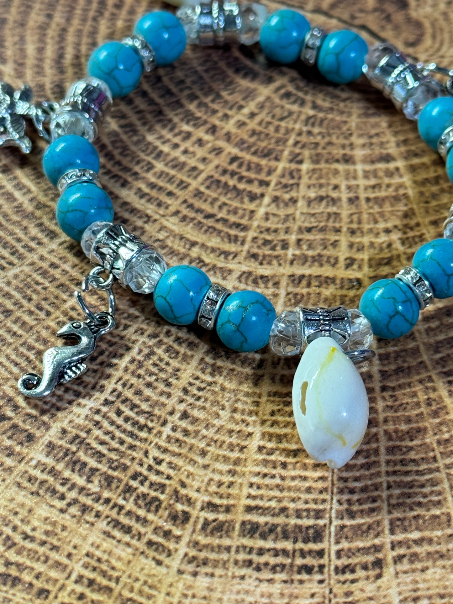 Under the Sea Creature Charm Shell Stretchy Bracelet