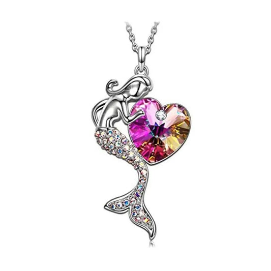 Swarovski Crystal Mermaid Heart Necklace     (   Pre Order   )