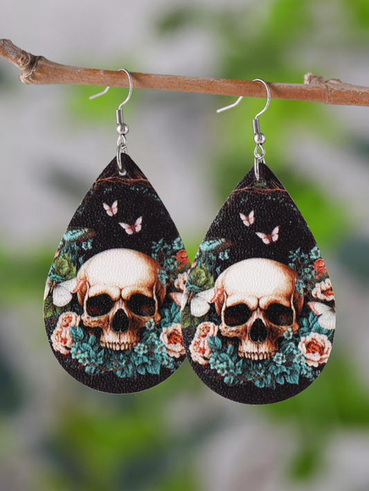 Darling Butterfly Skull  Floral  Multicolor Earrings