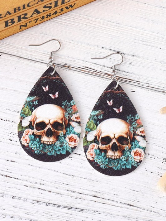 Darling Butterfly Skull  Floral  Multicolor Earrings