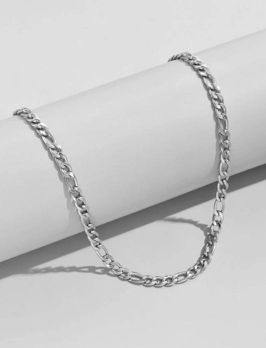 Stainless Steel Figaro Chain  Necklace     22.64 inches