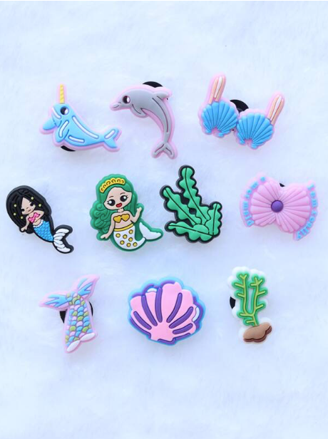 Mermaid Under the Sea Shoe Charms Bracelet Accessories 10 piece set