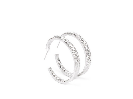 Paparazzi  Glitzy By Association Silver   Earrings