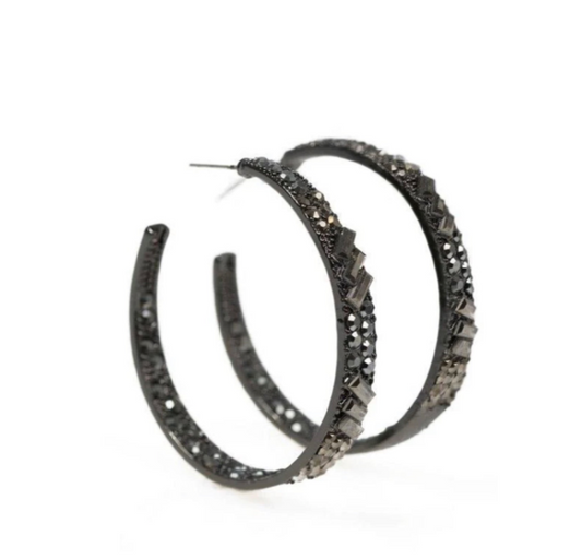 Paparazzi Glitzy By Association Black Earrings