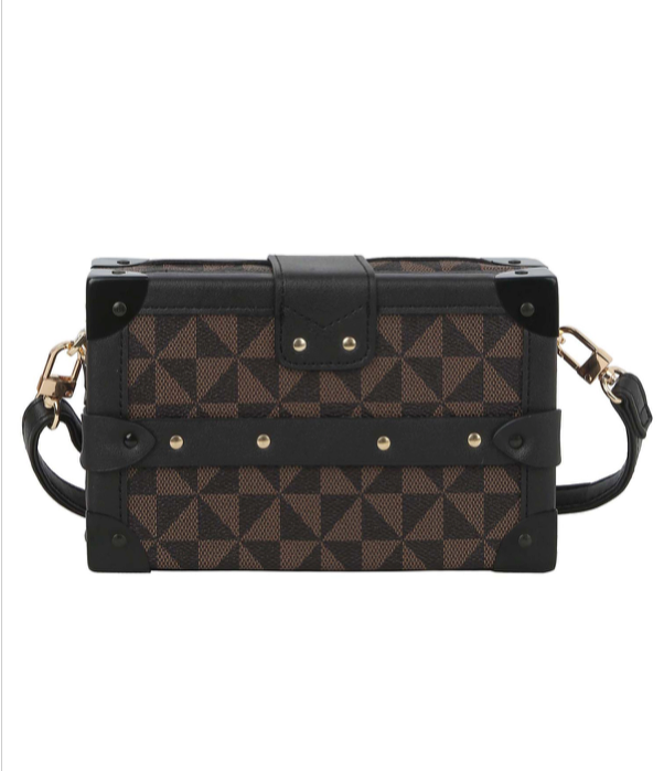 Luxury Monogram Triangle Clutch Lock  Handbag  Purse