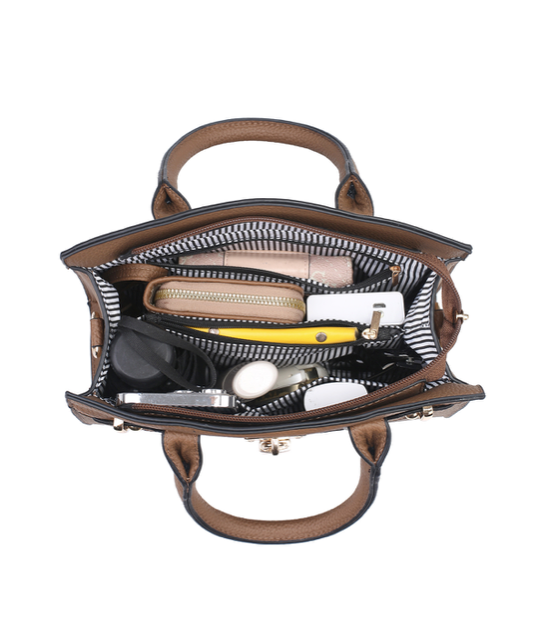 Padlock Fashion Handbag and Wallet Set   (  choose color   )