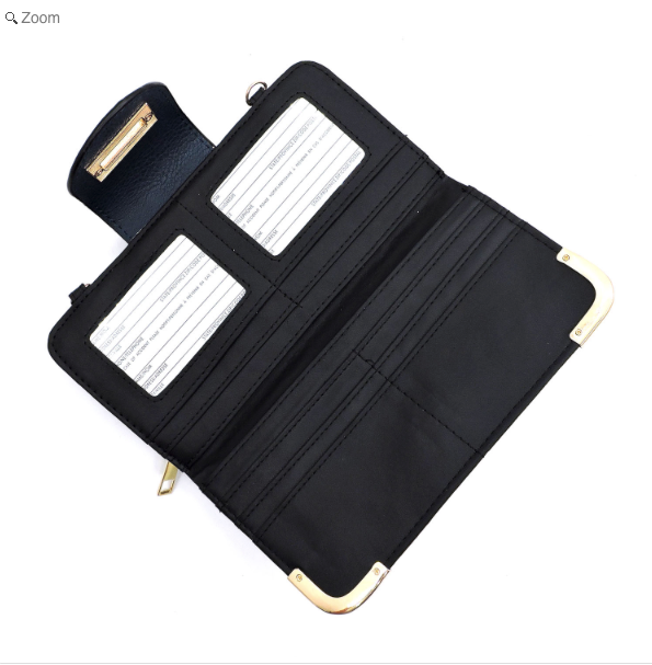 Cow Print Turn Lock Crossbody Wallet