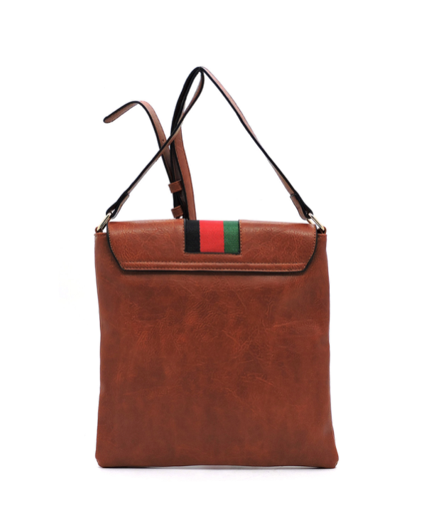 Fashion Bee Charm Striped Messenger Crossbody Handbag