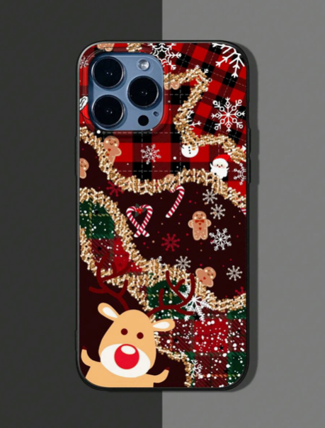 iPhone 15 Pro Max Soft Case Christmas Themed Pattern
