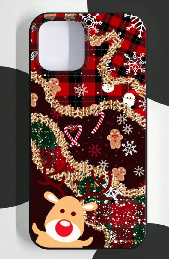 iPhone 15 Pro Max Soft Case Christmas Themed Pattern