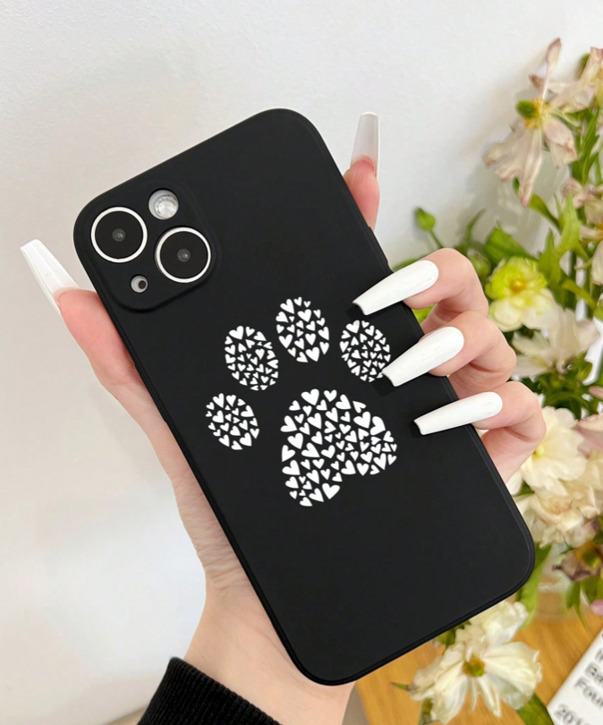 iPhone 15 Pro Max PAW Heart Pattern Soft Case